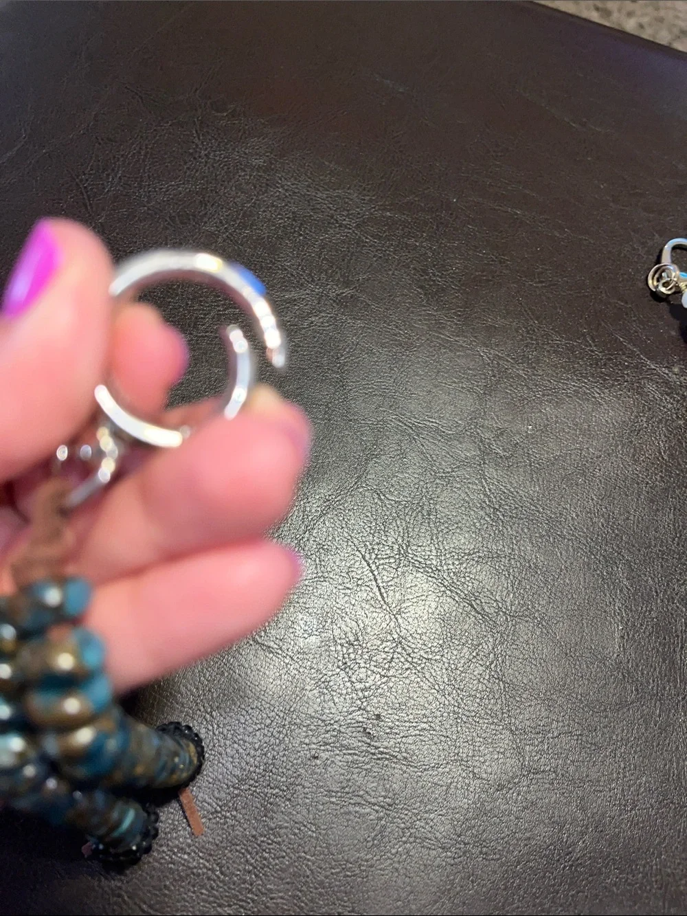 Beaded genuine stone Tassel Keychain - Unbranded